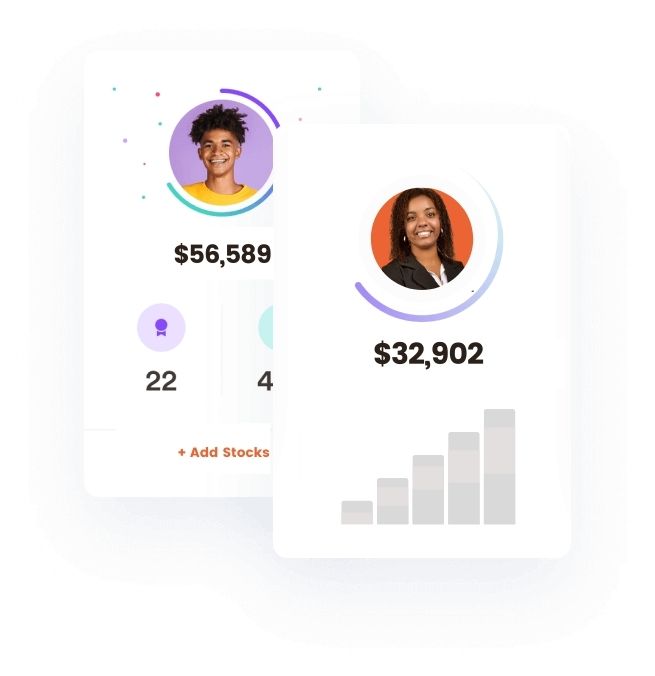 a sample stocka interface with profile images of customers